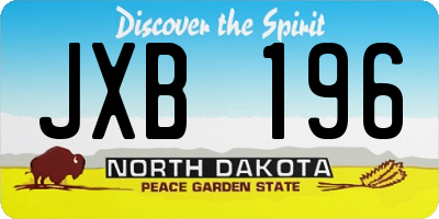 ND license plate JXB196
