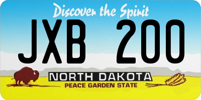 ND license plate JXB200