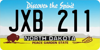 ND license plate JXB211