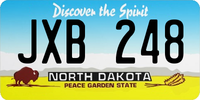 ND license plate JXB248