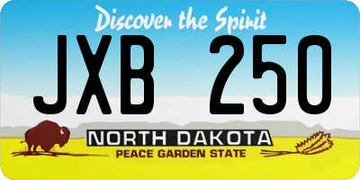 ND license plate JXB250