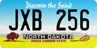 ND license plate JXB256