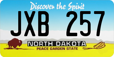ND license plate JXB257