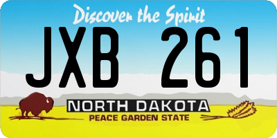 ND license plate JXB261