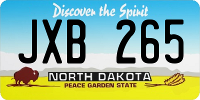 ND license plate JXB265