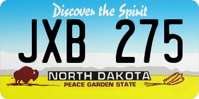 ND license plate JXB275