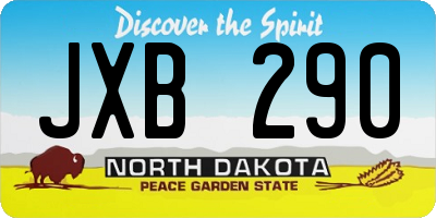 ND license plate JXB290