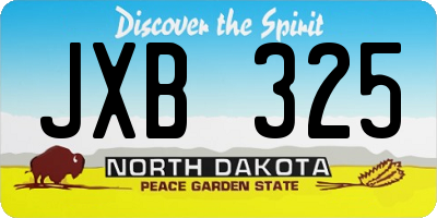 ND license plate JXB325