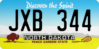 ND license plate JXB344