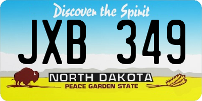 ND license plate JXB349