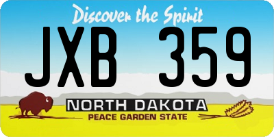 ND license plate JXB359