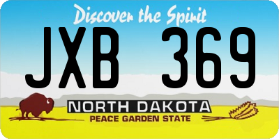 ND license plate JXB369