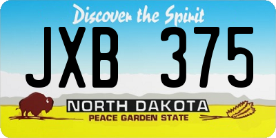 ND license plate JXB375