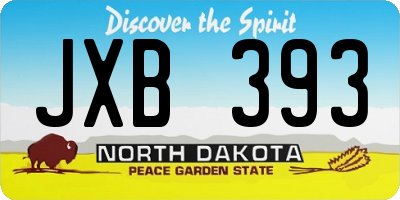 ND license plate JXB393