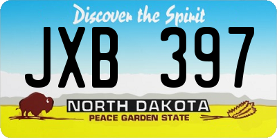 ND license plate JXB397