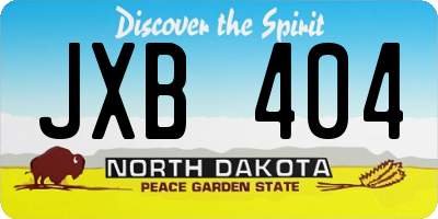 ND license plate JXB404