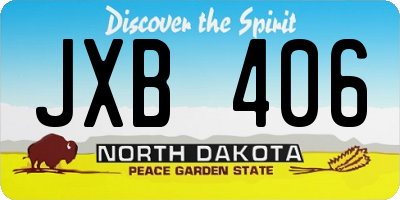 ND license plate JXB406