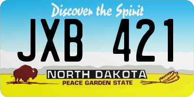 ND license plate JXB421