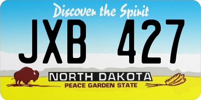 ND license plate JXB427