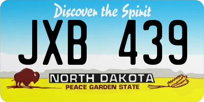 ND license plate JXB439