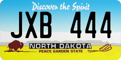 ND license plate JXB444