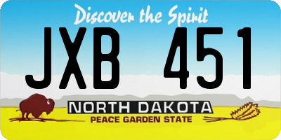 ND license plate JXB451