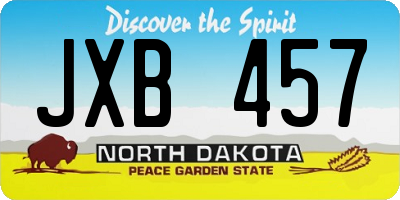 ND license plate JXB457