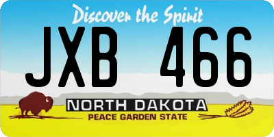 ND license plate JXB466