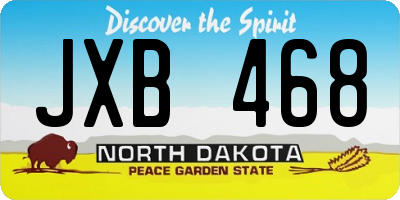 ND license plate JXB468