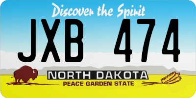 ND license plate JXB474
