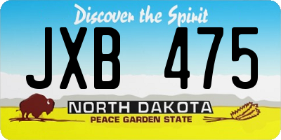 ND license plate JXB475