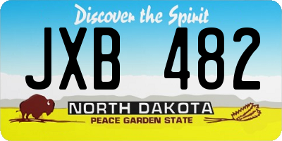 ND license plate JXB482