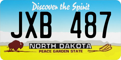 ND license plate JXB487