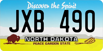 ND license plate JXB490
