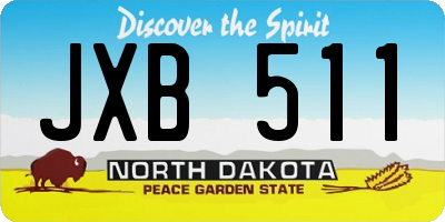 ND license plate JXB511
