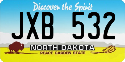 ND license plate JXB532