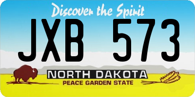 ND license plate JXB573