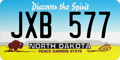 ND license plate JXB577