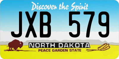 ND license plate JXB579