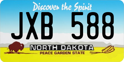 ND license plate JXB588
