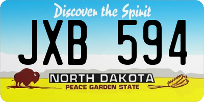 ND license plate JXB594
