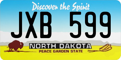 ND license plate JXB599