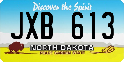 ND license plate JXB613