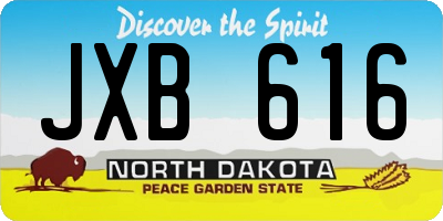 ND license plate JXB616
