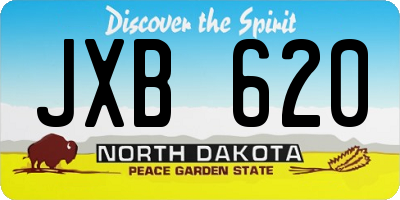 ND license plate JXB620