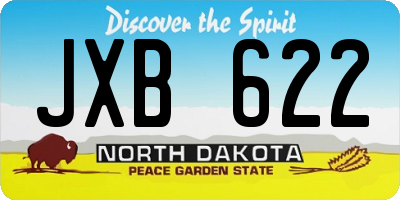 ND license plate JXB622