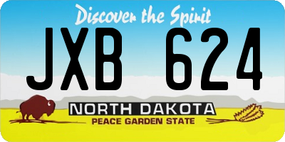 ND license plate JXB624