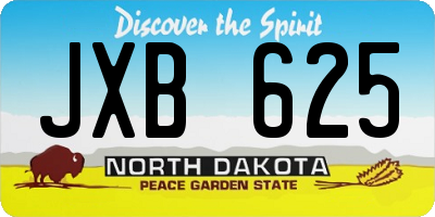ND license plate JXB625