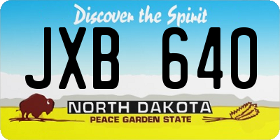 ND license plate JXB640