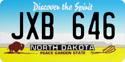 ND license plate JXB646